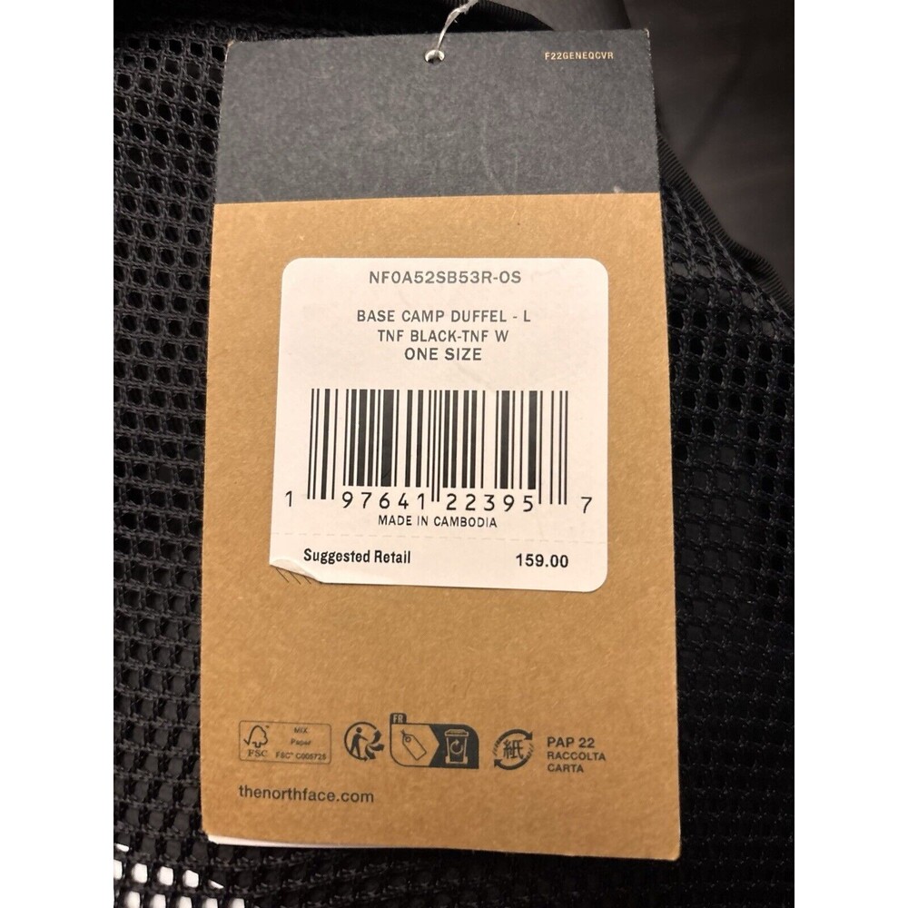The North Face BASE CAMP DUFFEL 95L BAG - TNF BLACK - LARGE New w/tag $159 - Picture 3 of 9